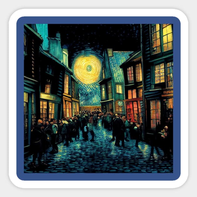 Starry Night in Diagon Alley Sticker by Grassroots Green